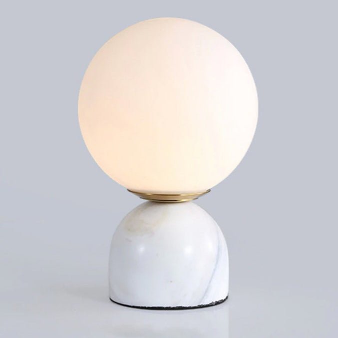 Marin Marble Base Glass Globe Table Lamp for Bedroom & Living Room