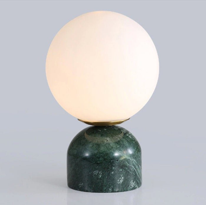 Marin Marble Base Glass Globe Table Lamp for Bedroom & Living Room