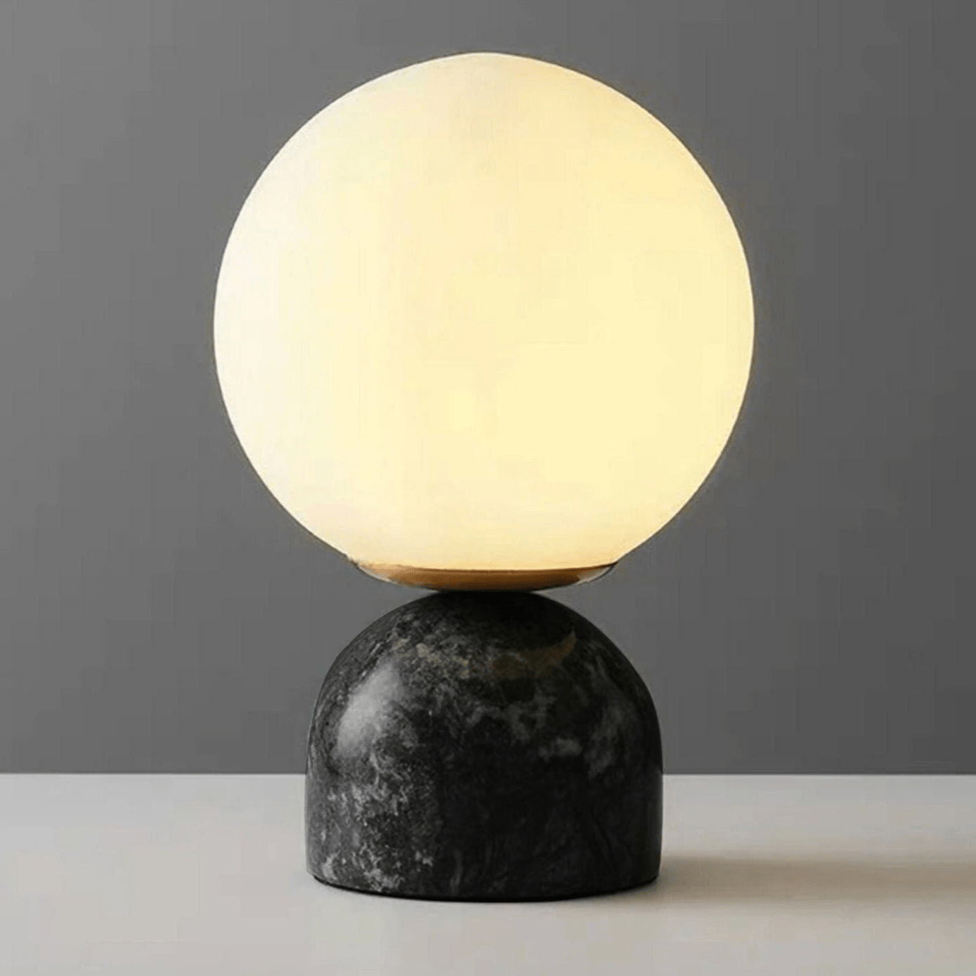 Marin Marble Base Glass Globe Table Lamp for Bedroom & Living Room