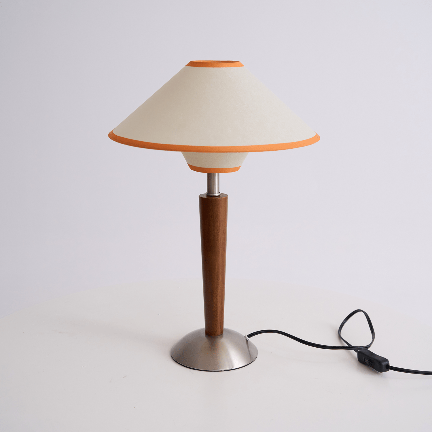 Alden Wood and Metal Fabric Shade Bedside Table Lamp for Living Rooms