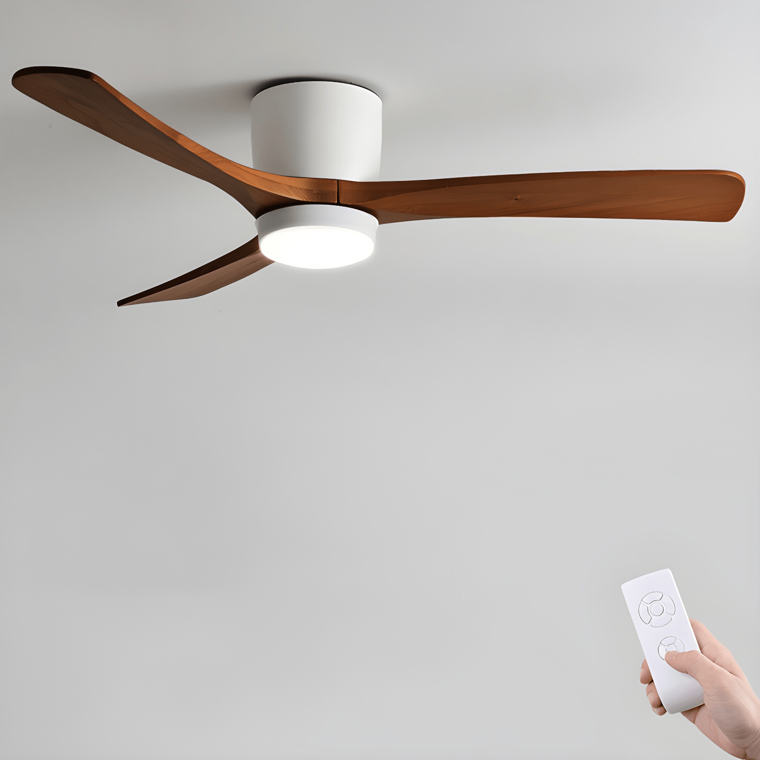 Kaze Solid Wood Quiet DC Ceiling Fan Light for Bedroom & Living Room
