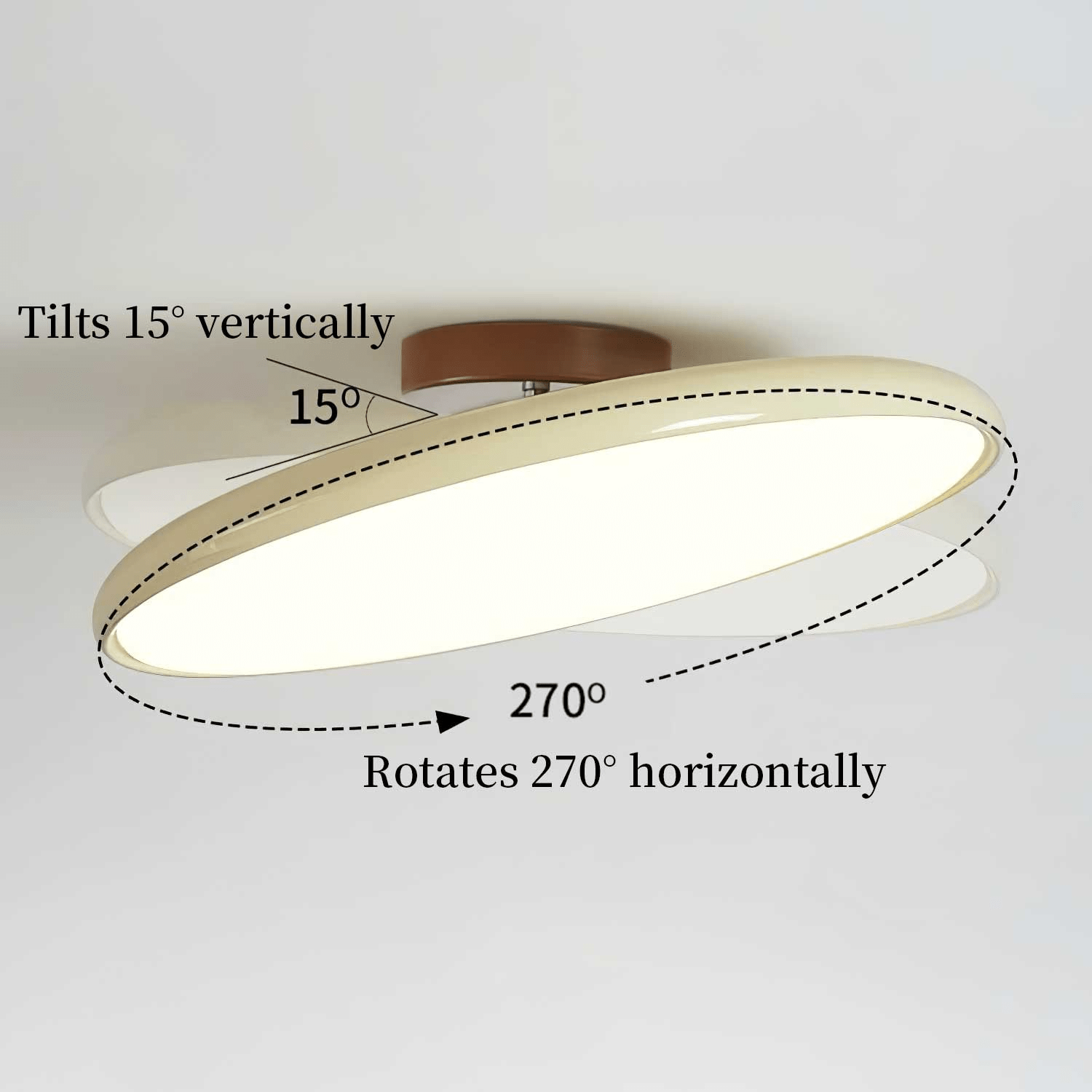 Pivot Adjustable Swing Arm Acrylic Ceiling Light for Sloped Ceilings