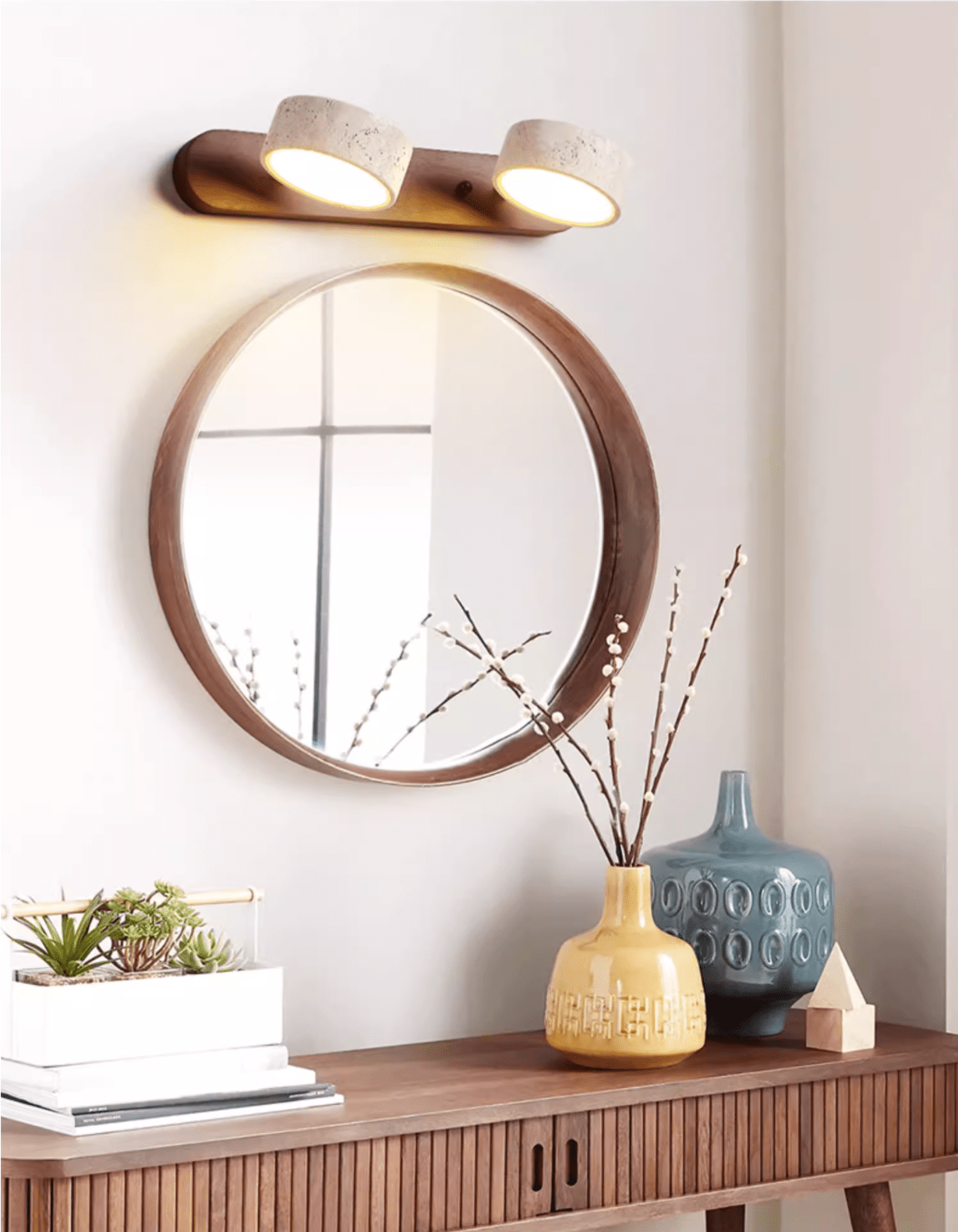 Ambra Natural Travertine Dimmable Wall Sconce for Bedroom & Hallway