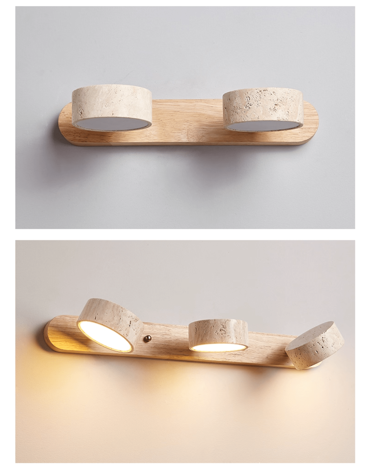 Ambra Natural Travertine Dimmable Wall Sconce for Bedroom & Hallway