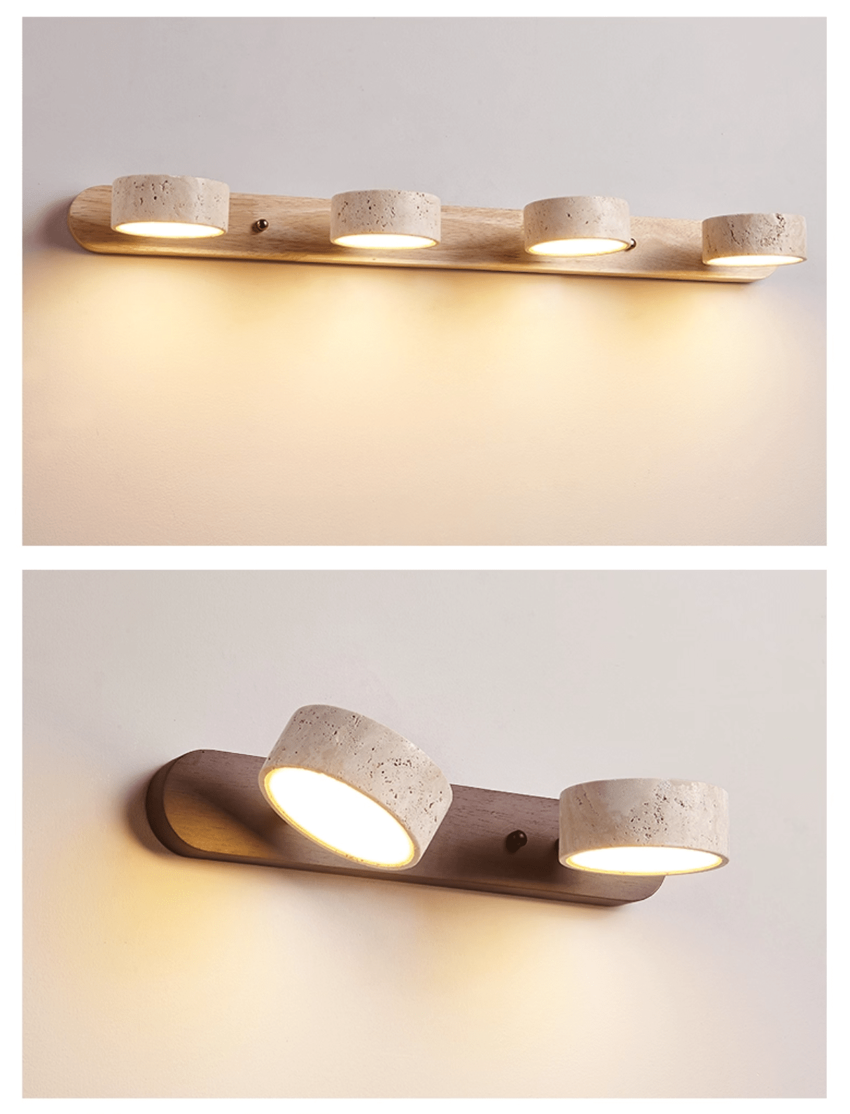 Ambra Natural Travertine Dimmable Wall Sconce for Bedroom & Hallway