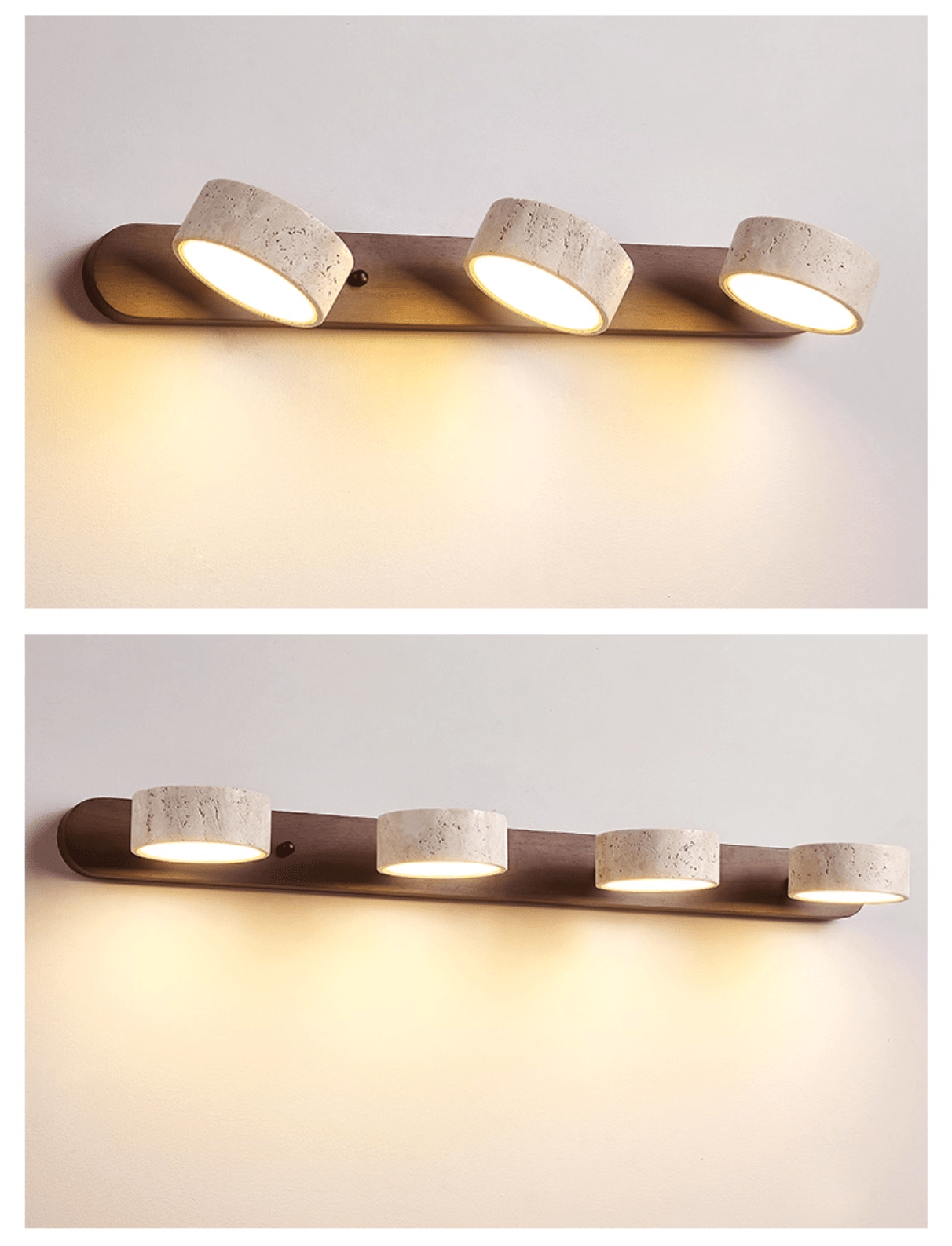 Ambra Natural Travertine Dimmable Wall Sconce for Bedroom & Hallway