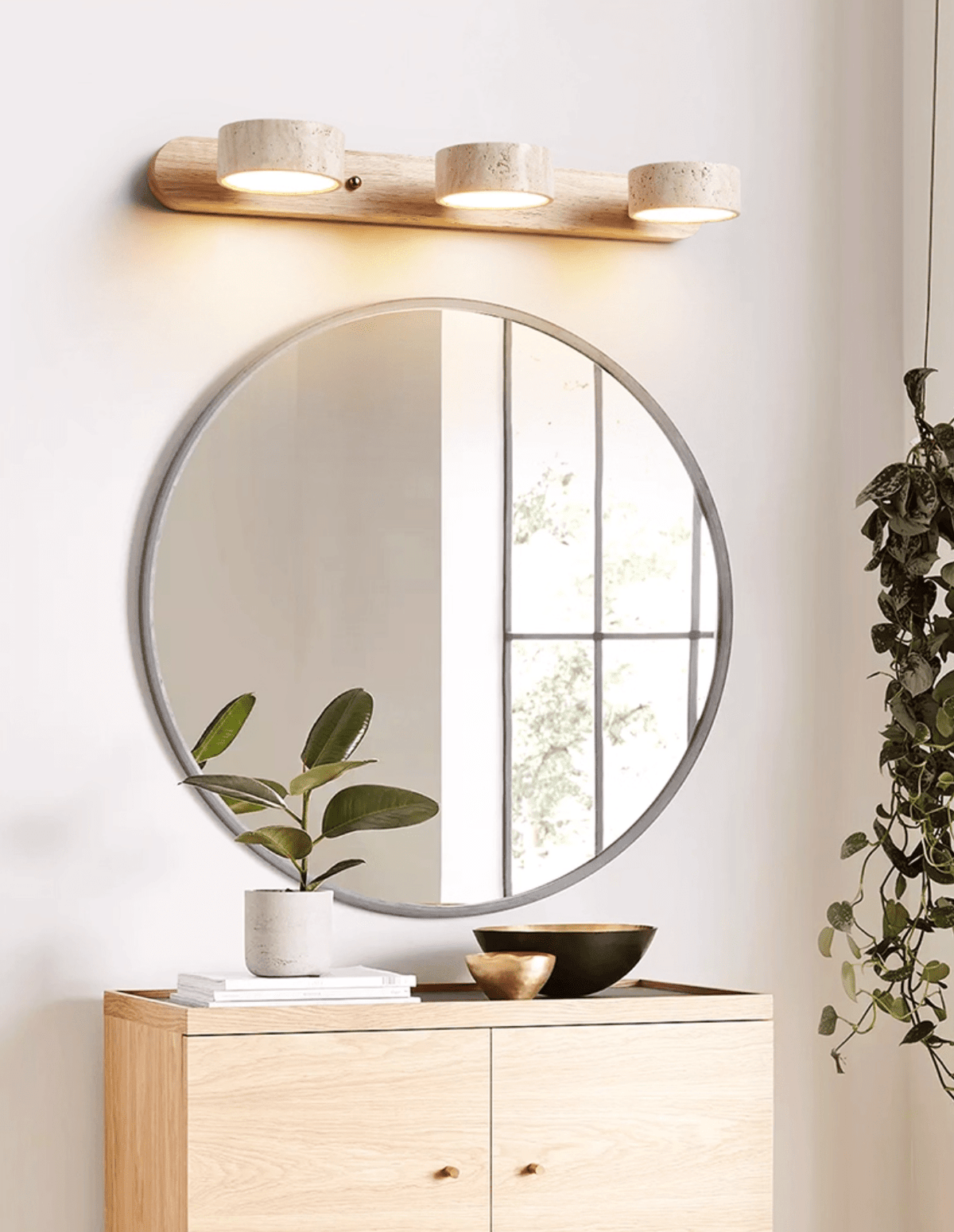 Ambra Natural Travertine Dimmable Wall Sconce for Bedroom & Hallway