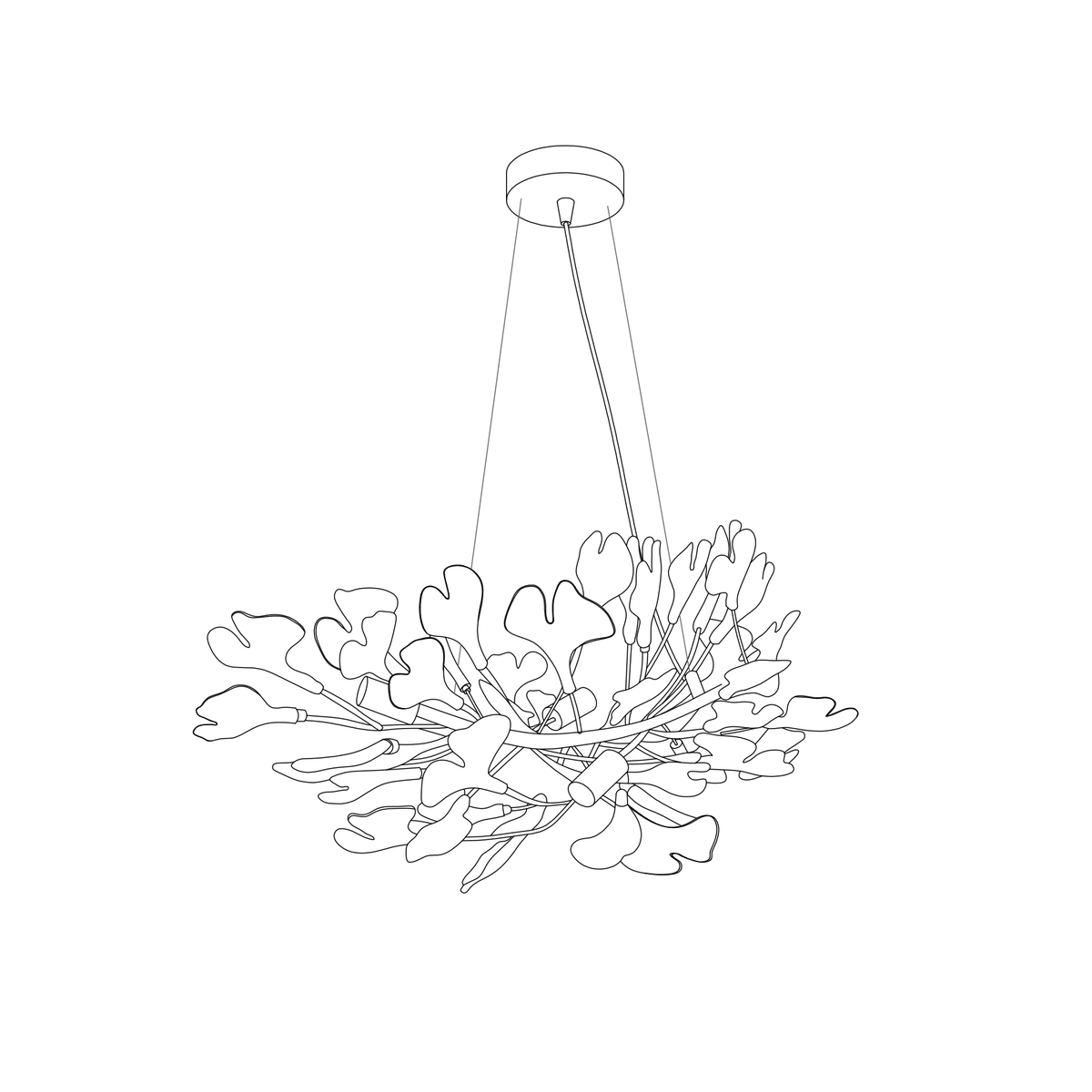 Icho Handcrafted Porcelain Ginkgo Chandelier for Dining & Living Room