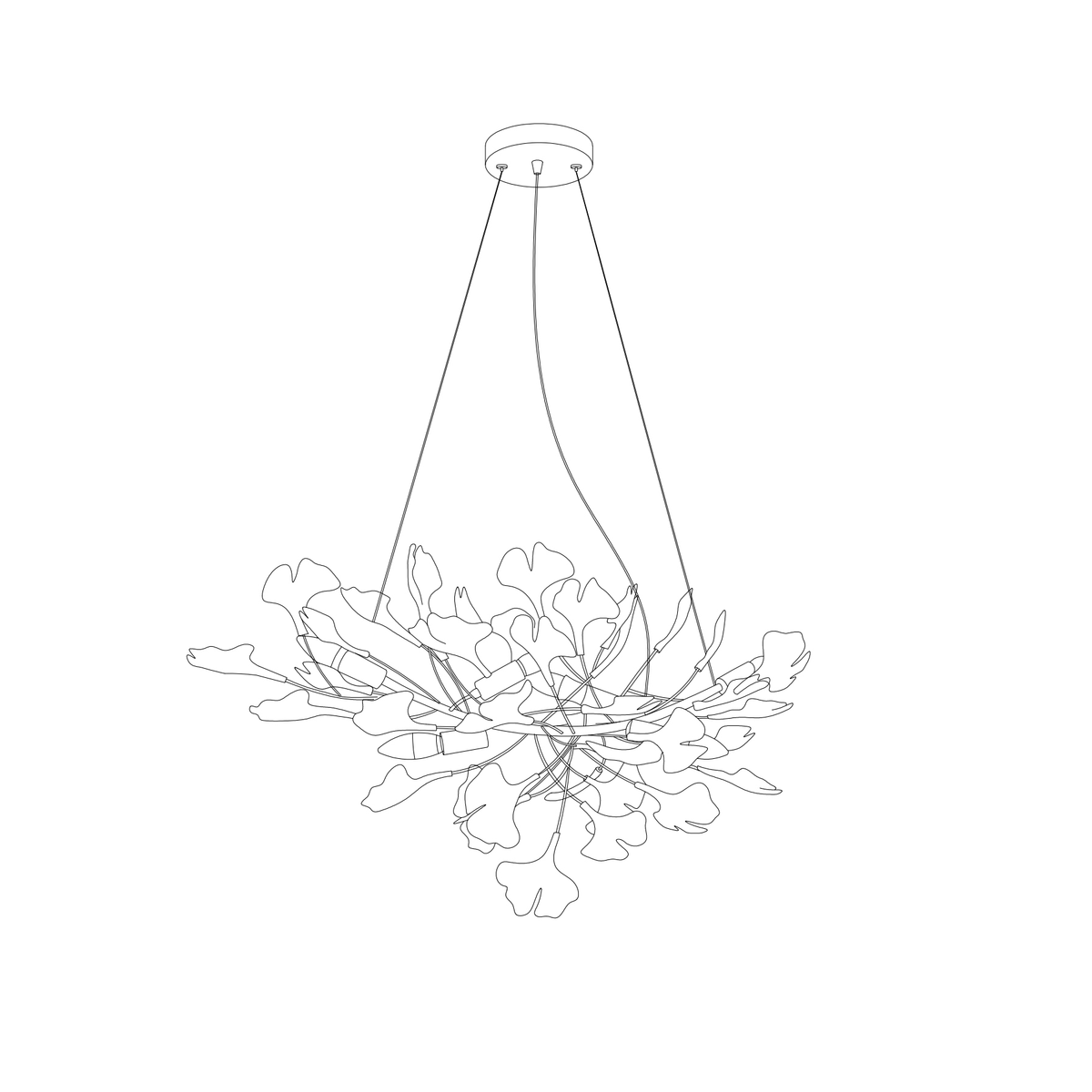 Icho Handcrafted Porcelain Ginkgo Chandelier for Dining & Living Room