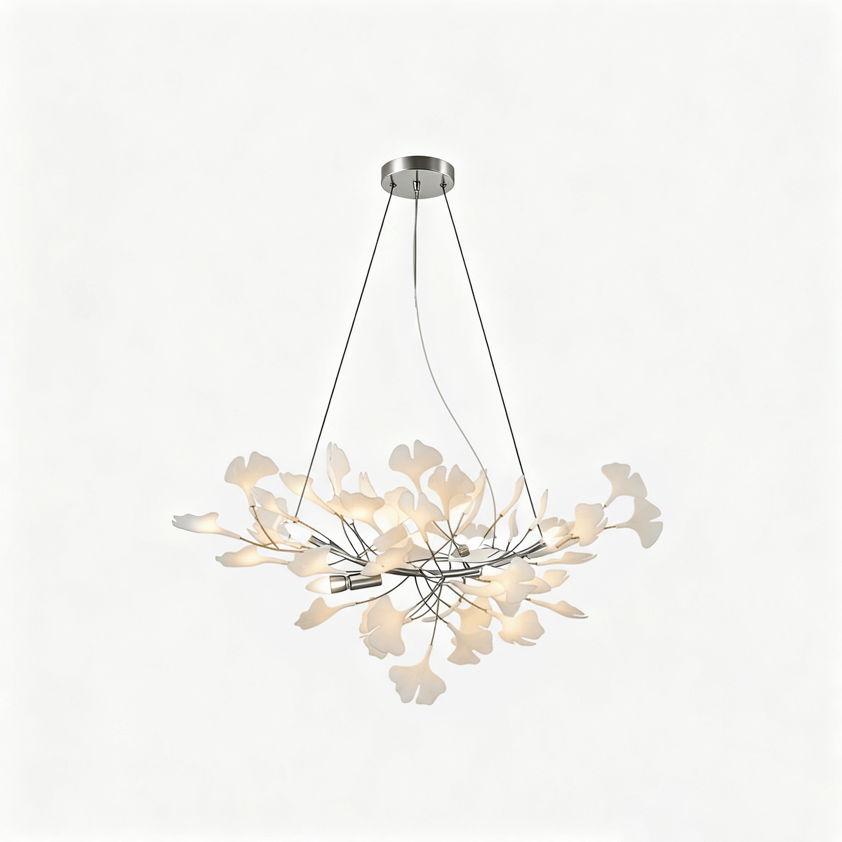 Icho Handcrafted Porcelain Ginkgo Chandelier for Dining & Living Room