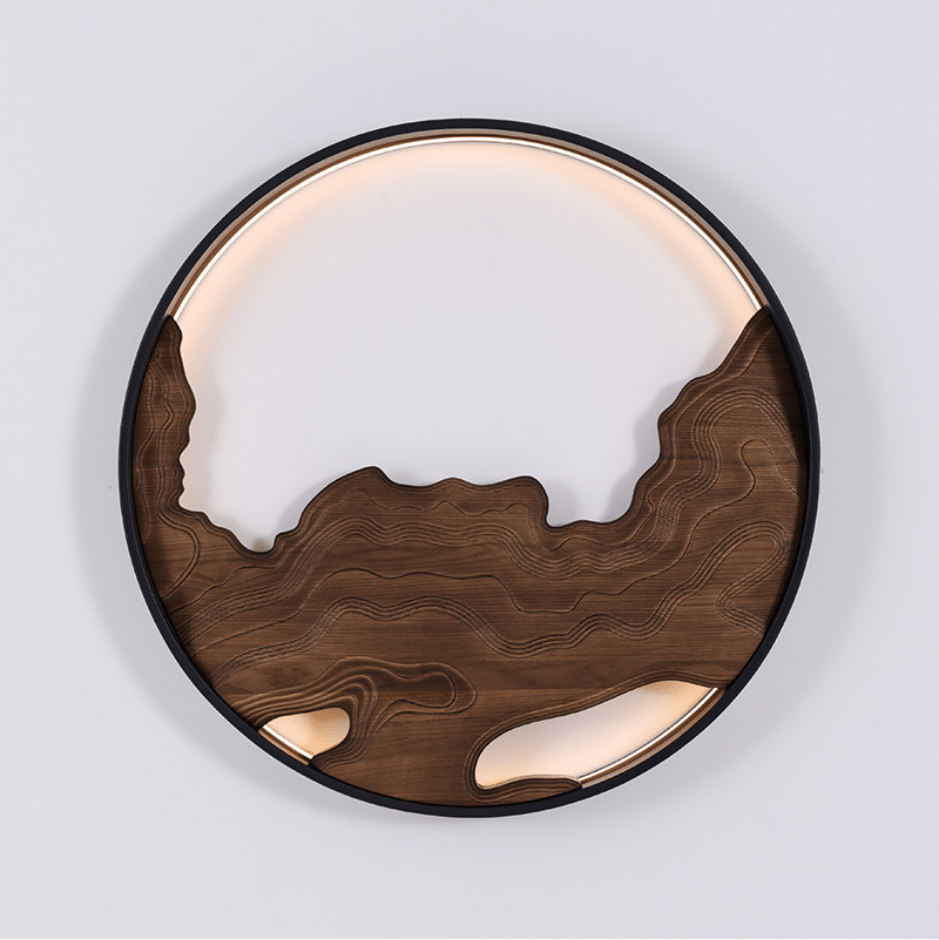 Terrain Modern Wood LED Wall Light for Living Room & Hallway