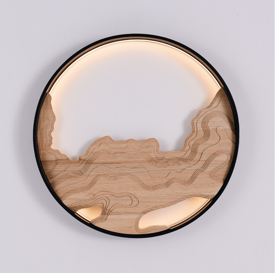 Terrain Modern Wood LED Wall Light for Living Room & Hallway