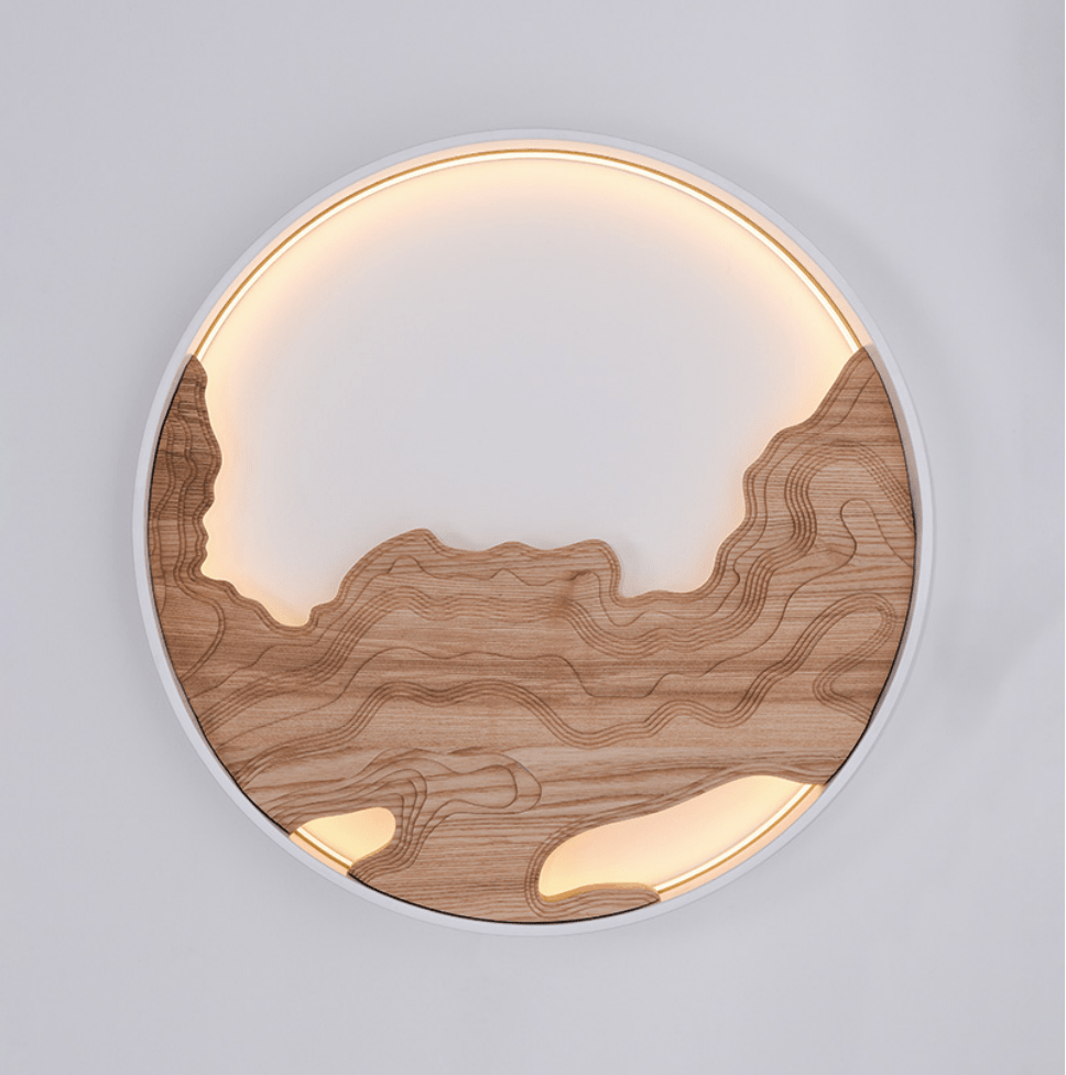 Terrain Modern Wood LED Wall Light for Living Room & Hallway