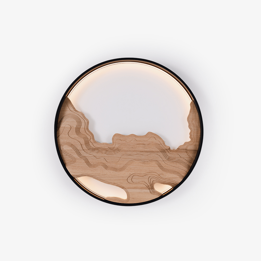 Terrain Modern Wood LED Wall Light for Living Room & Hallway