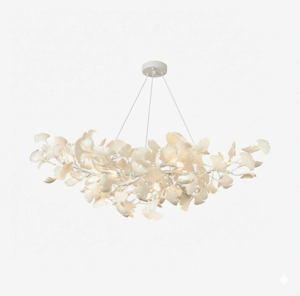 Icho Handcrafted Porcelain Ginkgo Chandelier for Dining & Living Room