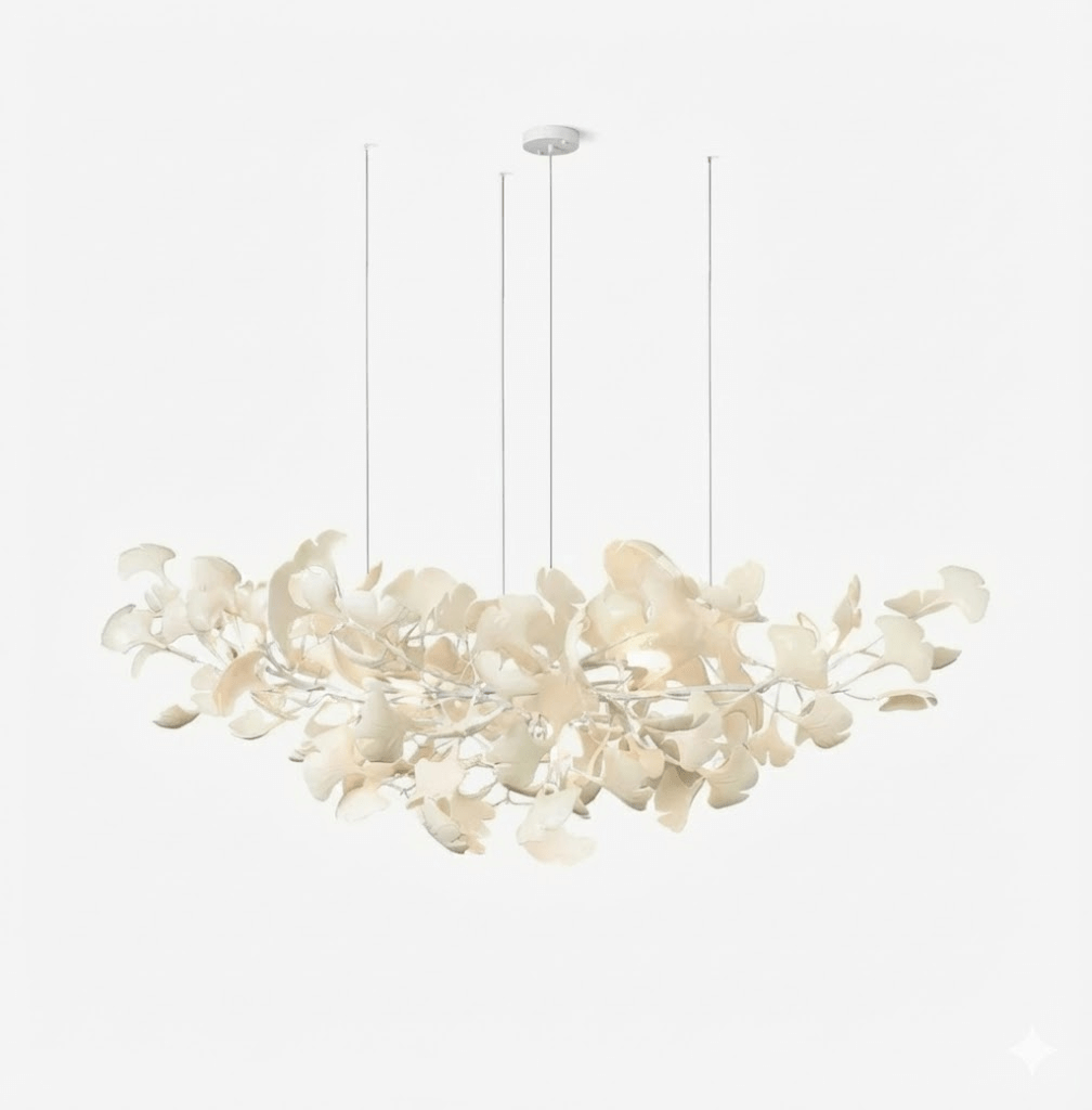 Icho Handcrafted Porcelain Ginkgo Chandelier for Dining & Living Room
