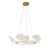 Folia Modern LED Gold Chandelier for Dining Room & Kitchen Island