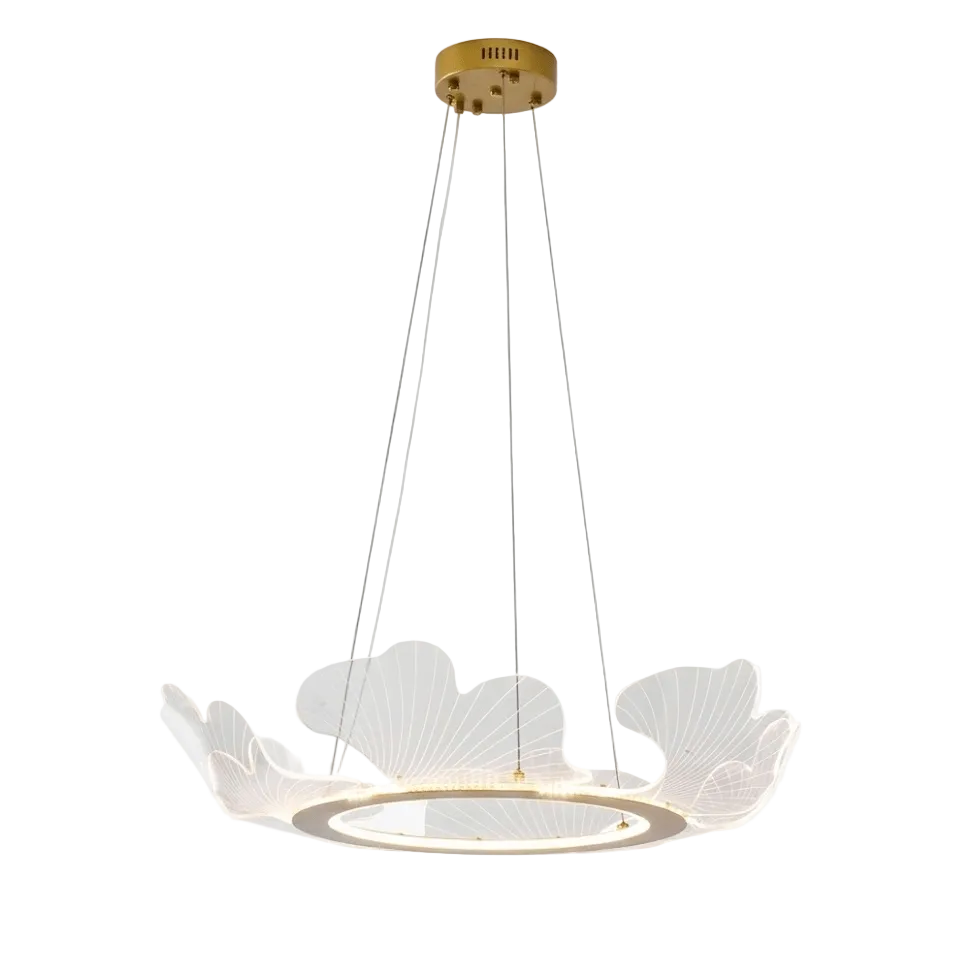 Folia Modern LED Gold Chandelier for Dining Room & Kitchen Island
