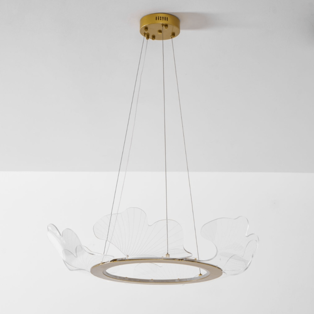 Folia Modern LED Gold Chandelier for Dining Room & Kitchen Island
