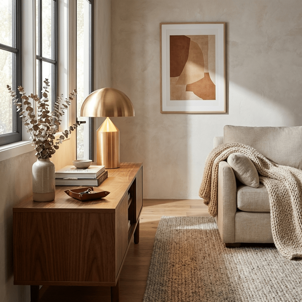 Solido Sculptural Geometric Metal Table Lamp for Bedroom Living Room