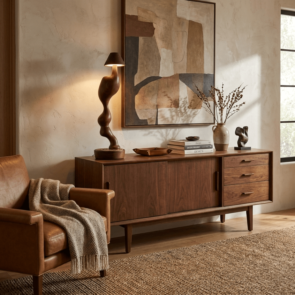 Fen Hand Carved Wood Cordless Table Lamp with Touch Dimmer for Bedside