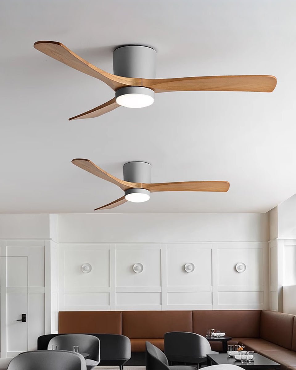 Kaze Solid Wood Quiet DC Ceiling Fan Light for Bedroom & Living Room