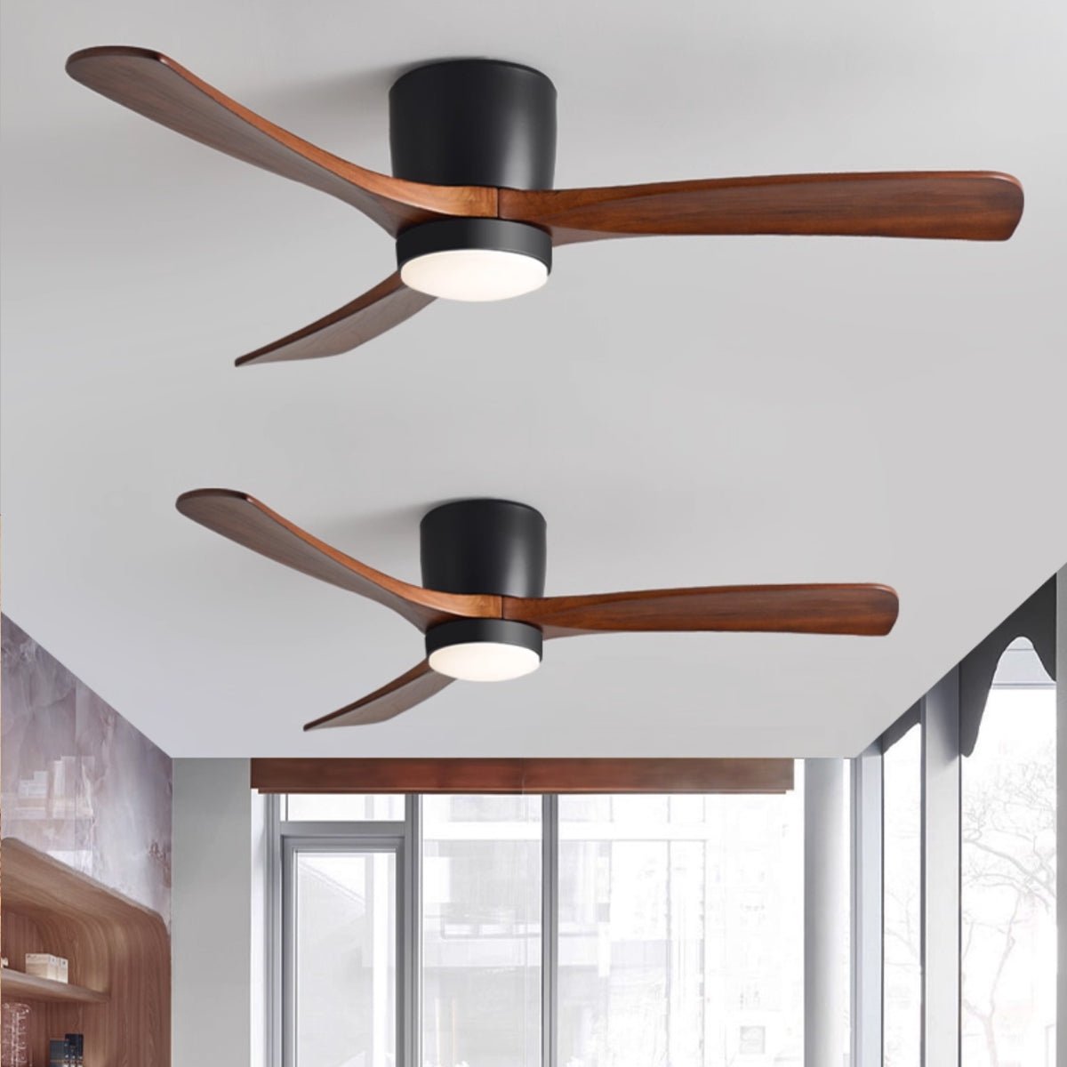 Kaze Solid Wood Quiet DC Ceiling Fan Light for Bedroom & Living Room