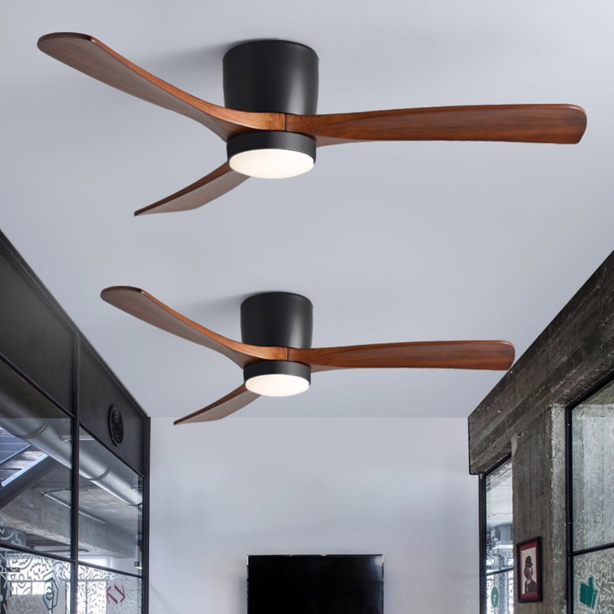 Kaze Solid Wood Quiet DC Ceiling Fan Light for Bedroom & Living Room