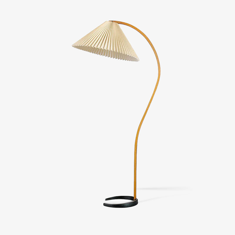Linden Scandinavian Beechwood and Iron Floor Lamp for Living Rooms