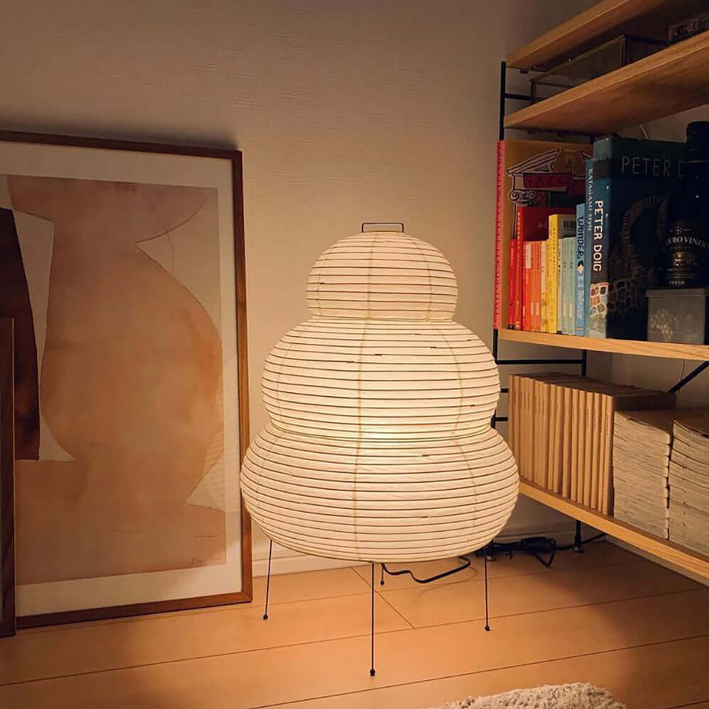 Tsuki Japanese Paper Lantern Table Lamp for Bedside and Living Room