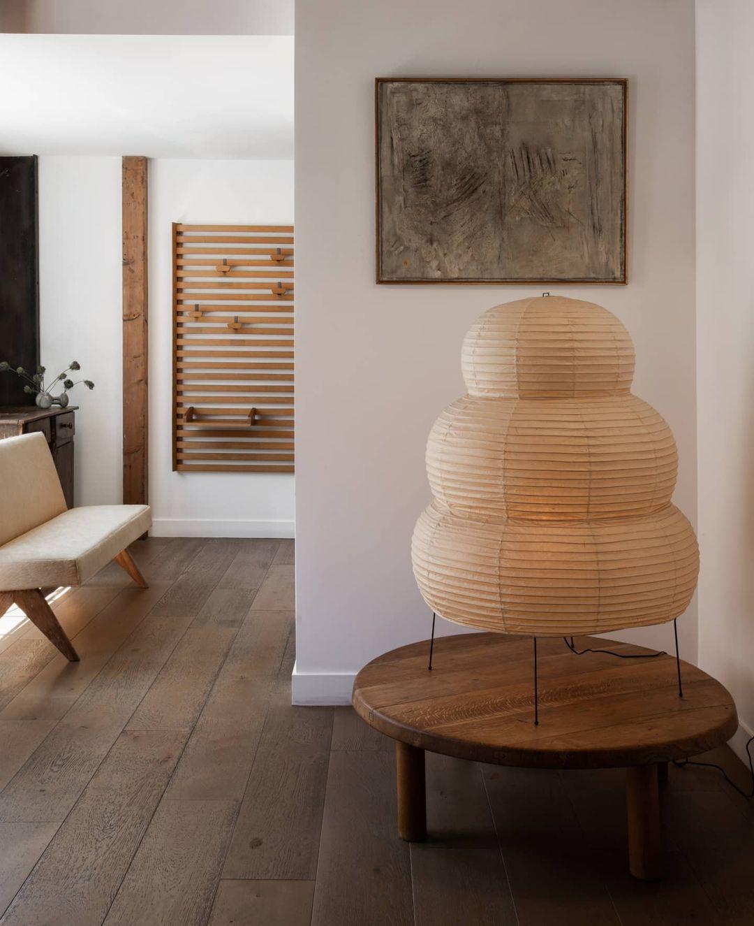 Tsuki Japanese Paper Lantern Table Lamp for Bedside and Living Room