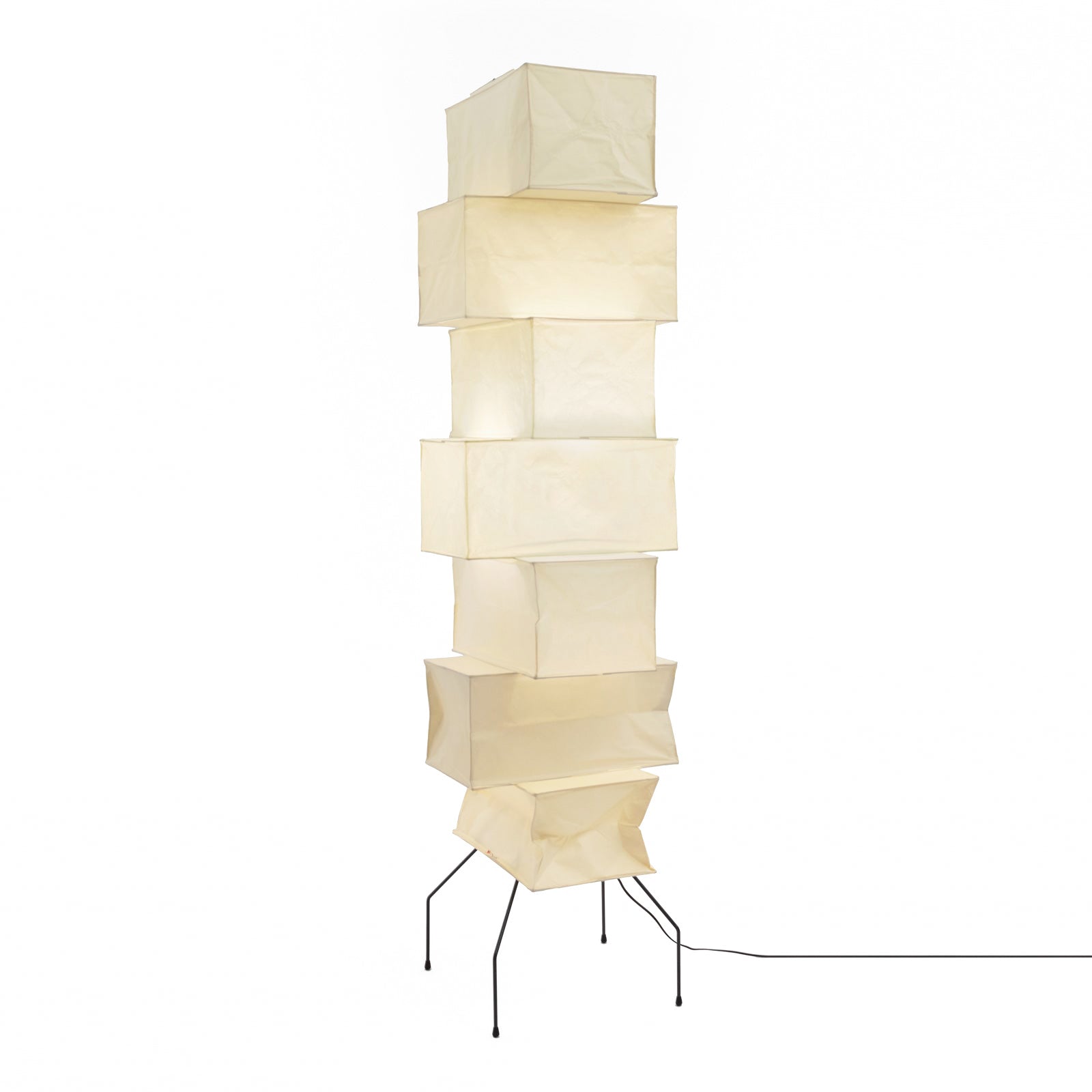 Sora Rice Stacked Paper Floor Lamp for Living Room & Bedroom