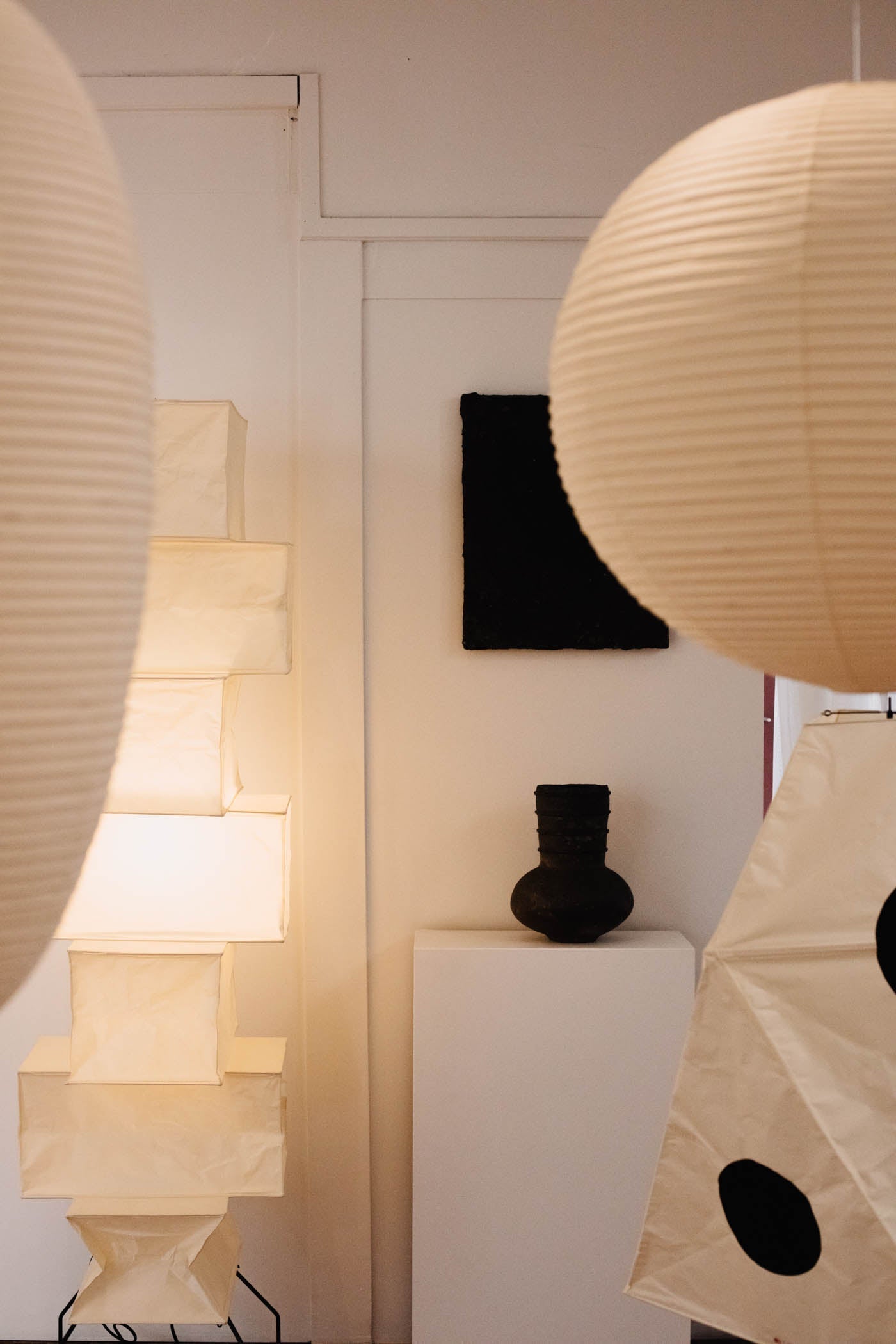 Sora Rice Stacked Paper Floor Lamp for Living Room & Bedroom