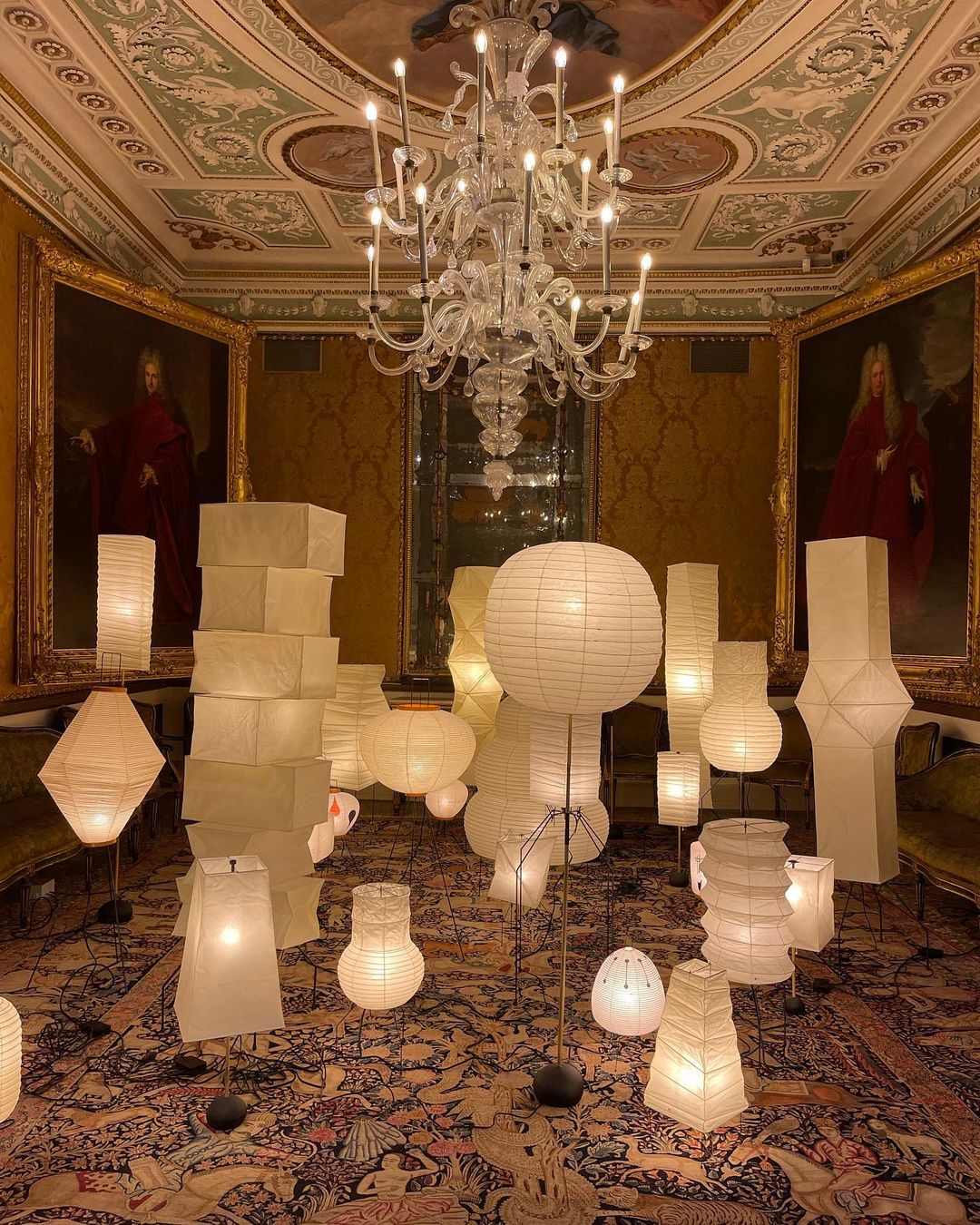 Sora Rice Stacked Paper Floor Lamp for Living Room & Bedroom