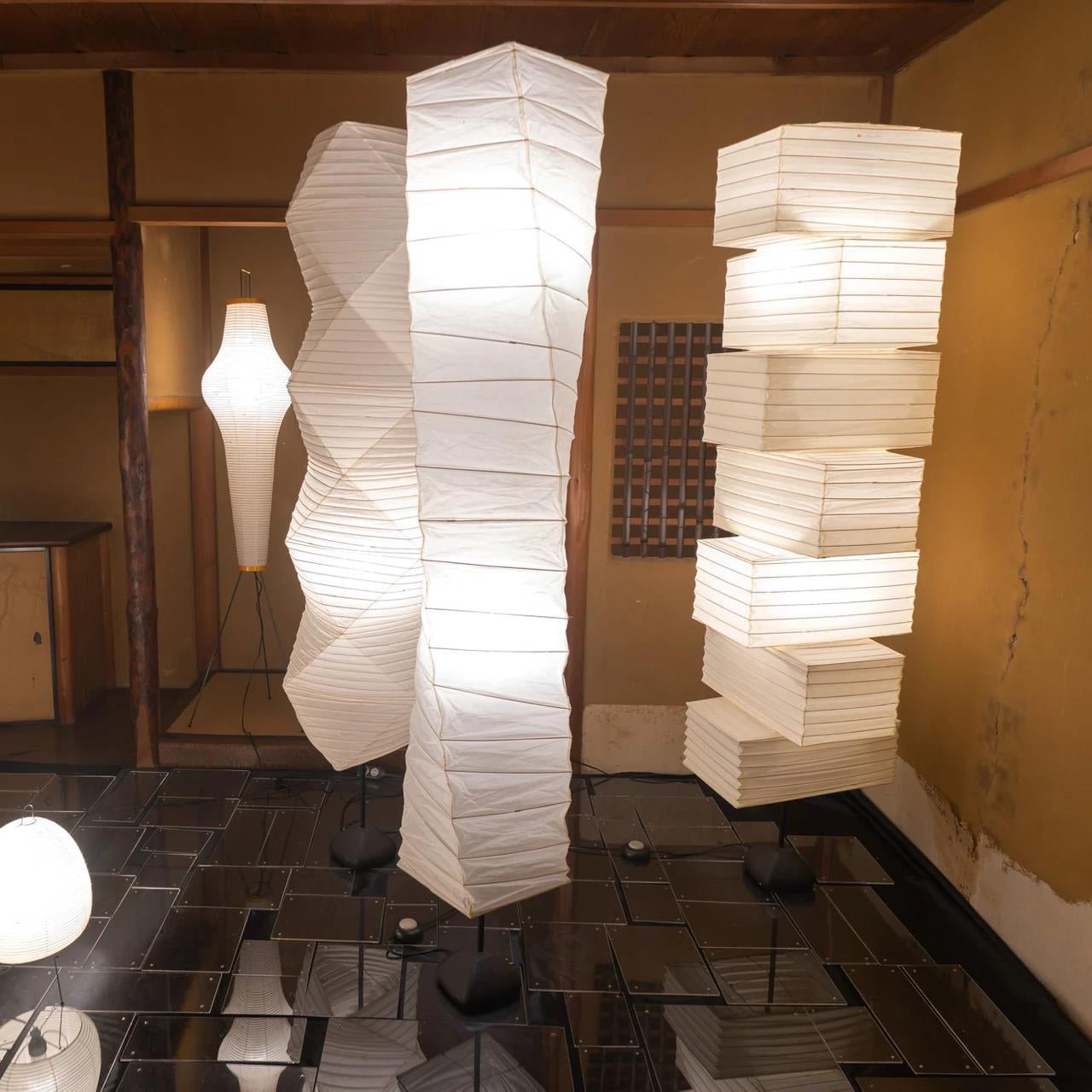 Sora Rice Stacked Paper Floor Lamp for Living Room & Bedroom
