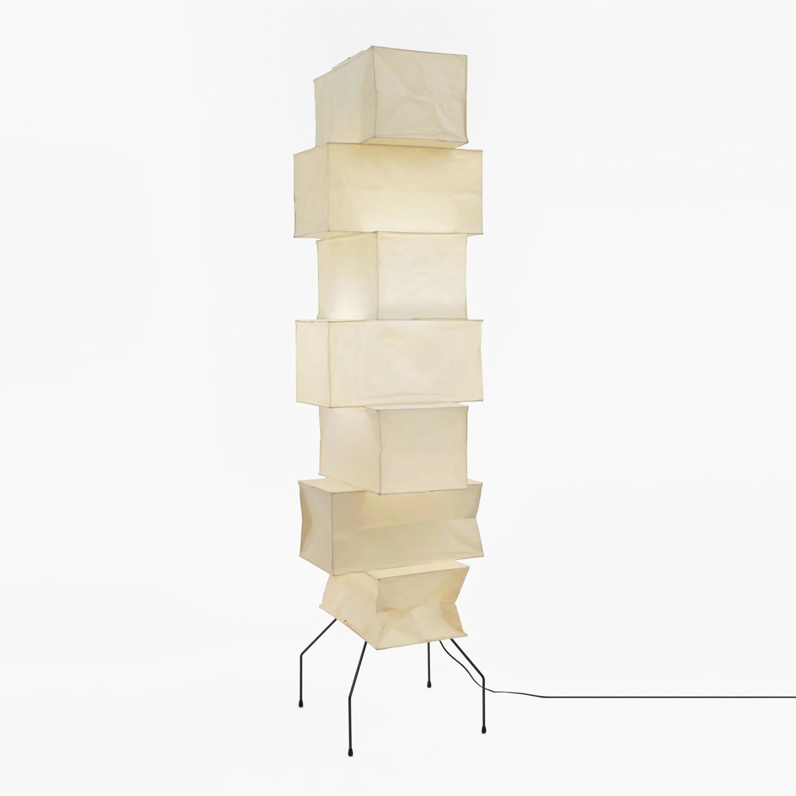 Sora Rice Stacked Paper Floor Lamp for Living Room & Bedroom