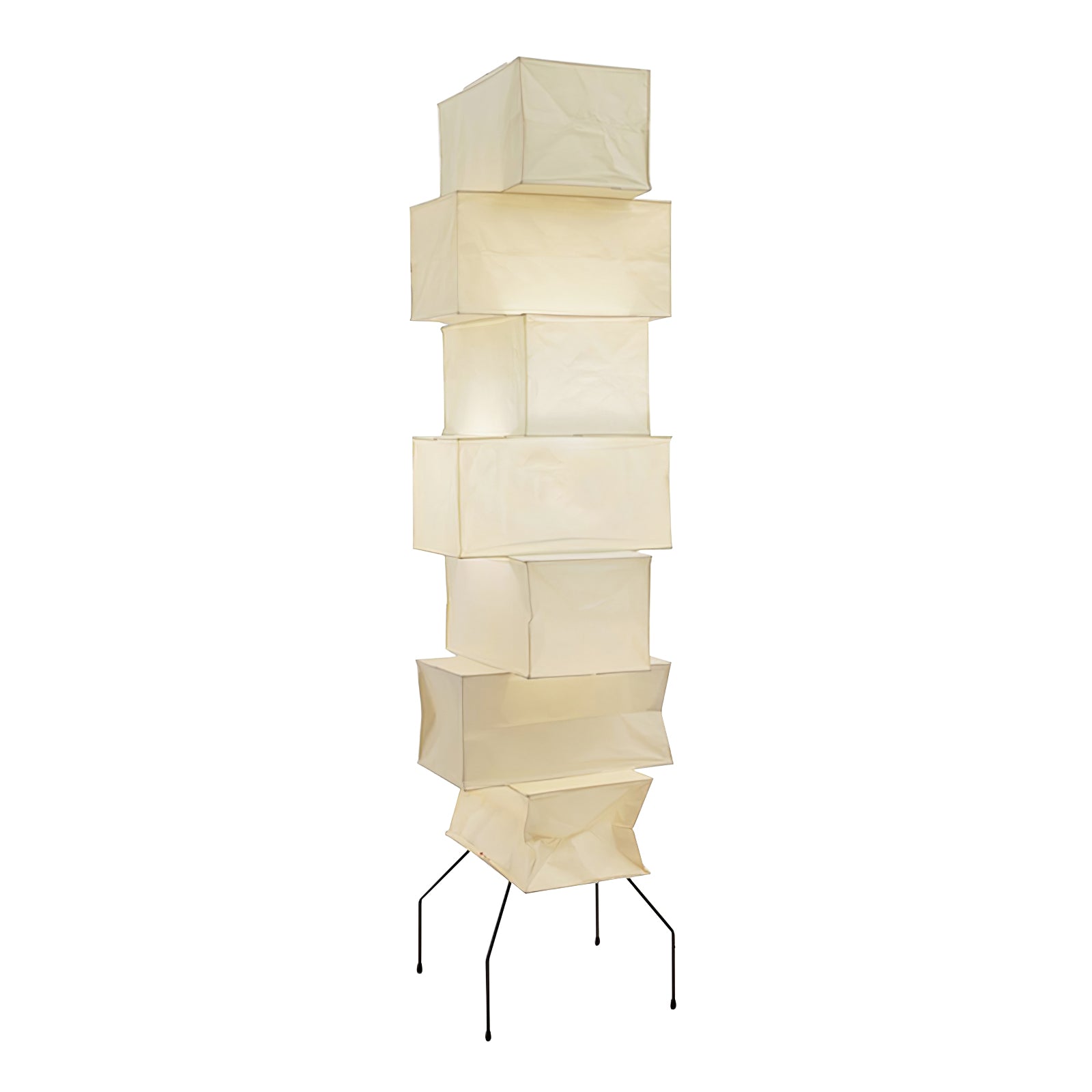 Sora Rice Stacked Paper Floor Lamp for Living Room & Bedroom