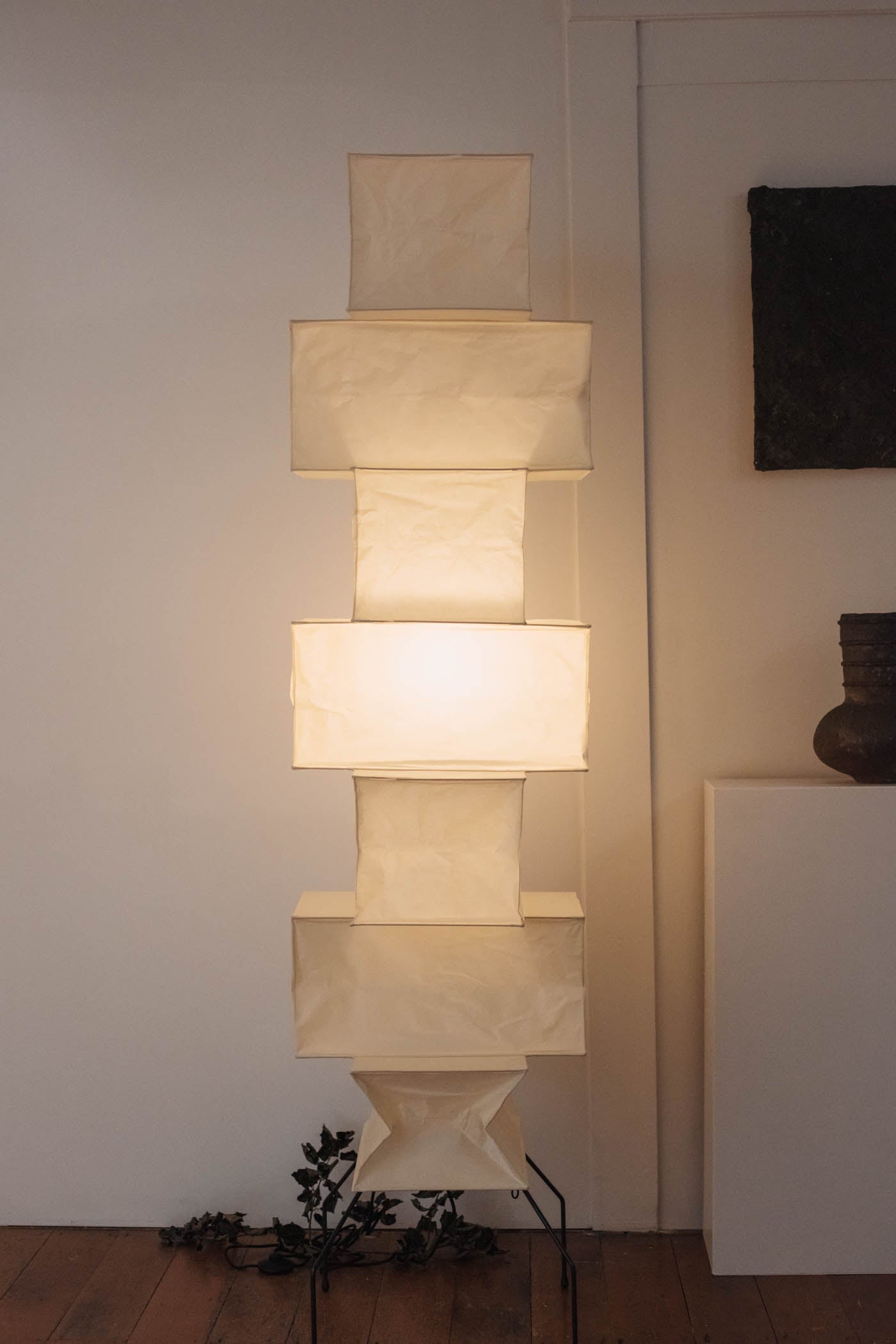 Sora Rice Stacked Paper Floor Lamp for Living Room & Bedroom