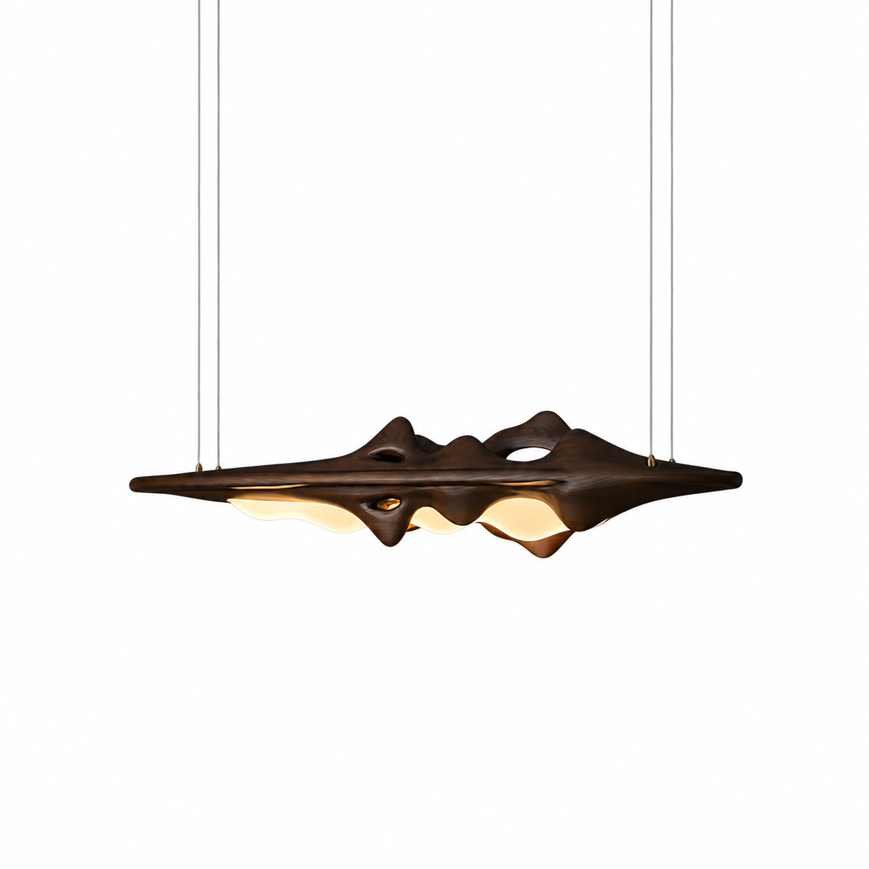 Aster Sculptural Wood LED Pendant Light for Dining Room & Kitchen