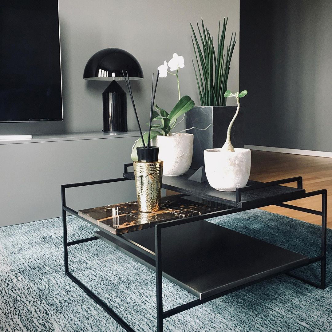 Solido Sculptural Geometric Metal Table Lamp for Bedroom Living Room