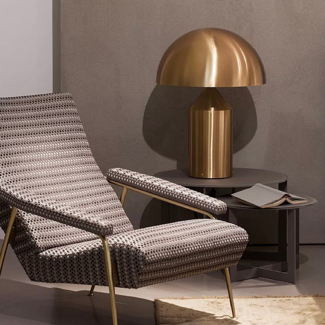 Solido Sculptural Geometric Metal Table Lamp for Bedroom Living Room