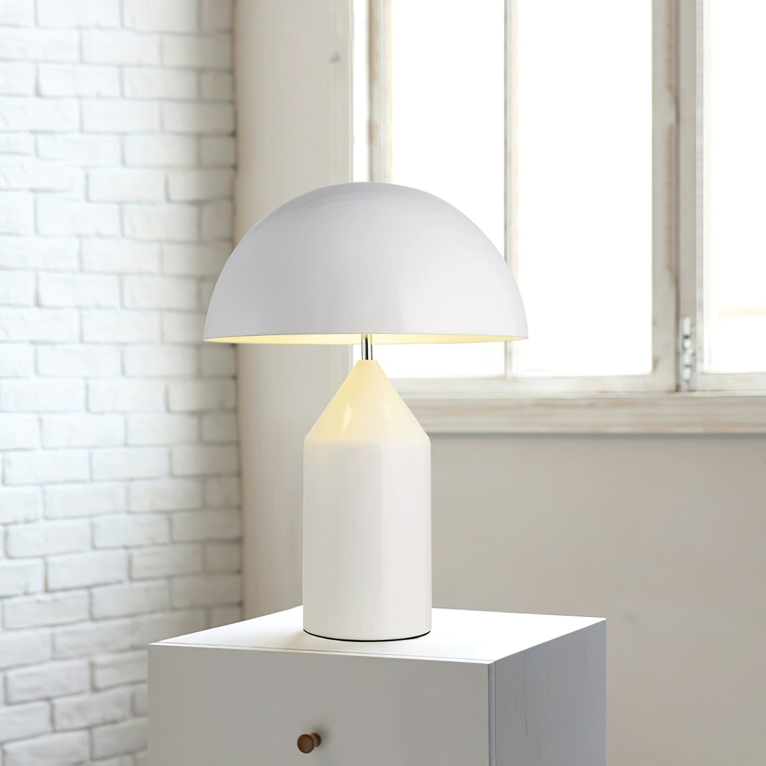 Solido Sculptural Geometric Metal Table Lamp for Bedroom Living Room
