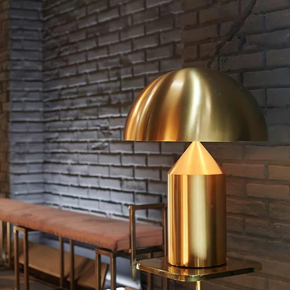 Solido Sculptural Geometric Metal Table Lamp for Bedroom Living Room