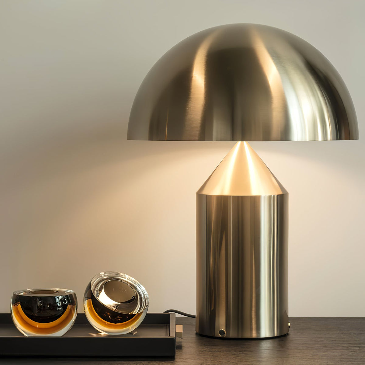 Solido Sculptural Geometric Metal Table Lamp for Bedroom Living Room