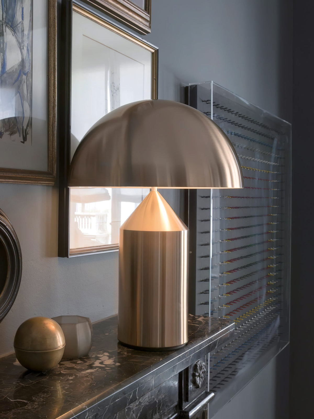 Solido Sculptural Geometric Metal Table Lamp for Bedroom Living Room