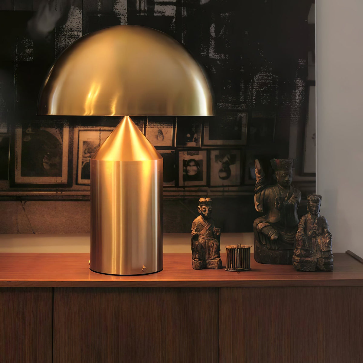 Solido Sculptural Geometric Metal Table Lamp for Bedroom Living Room