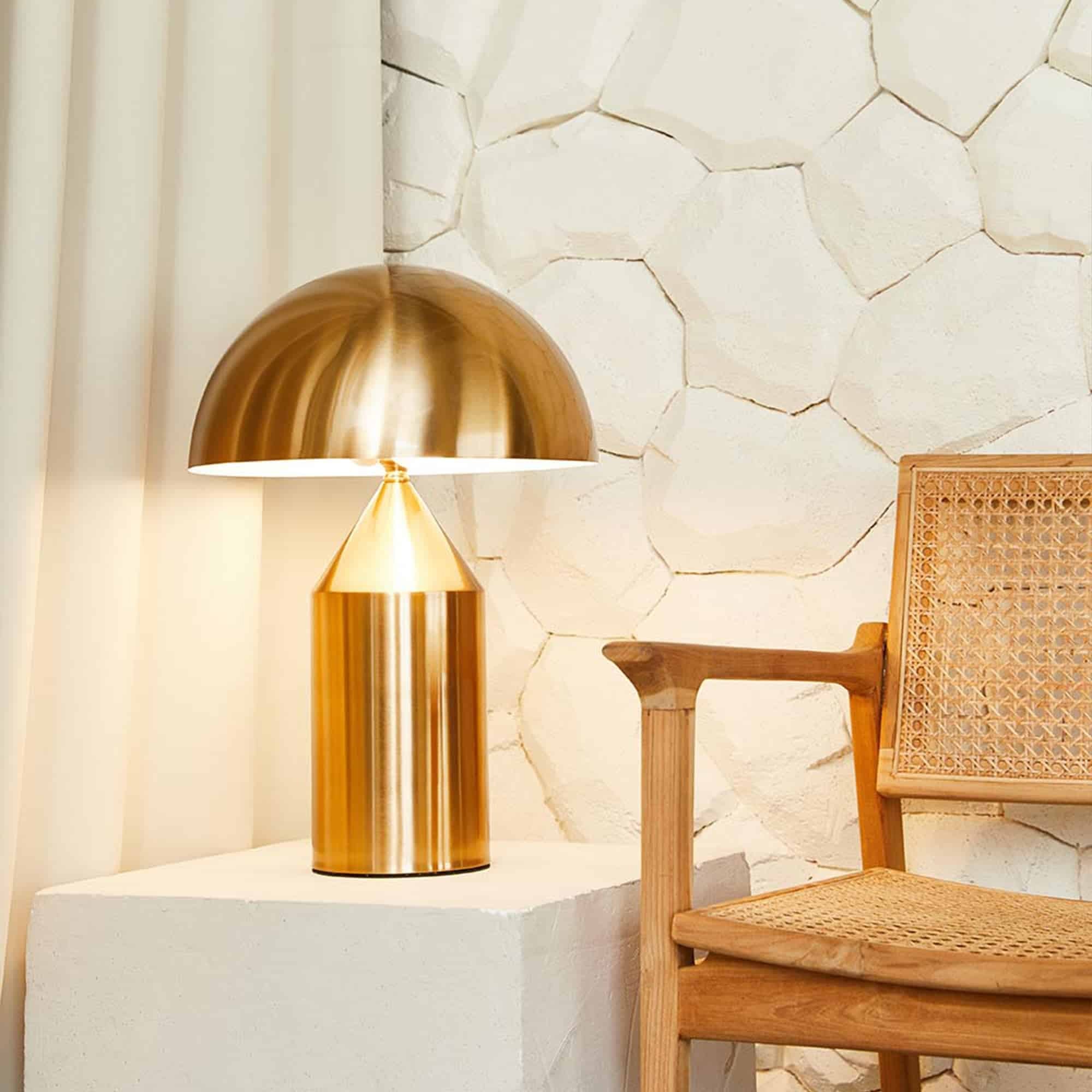 Solido Sculptural Geometric Metal Table Lamp for Bedroom Living Room