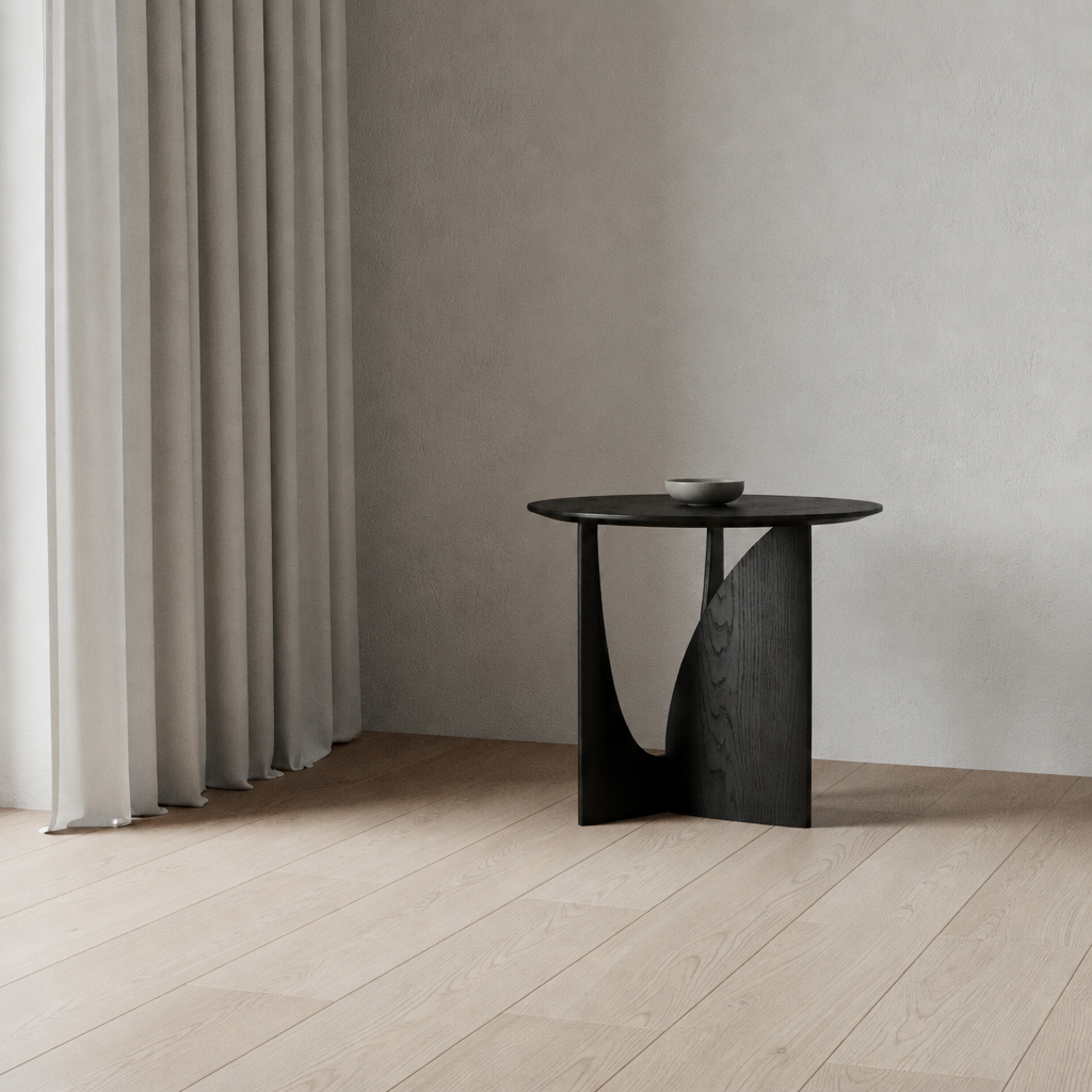 Cerchio Round Solid Wood Side Table for Living Room & Bedroom