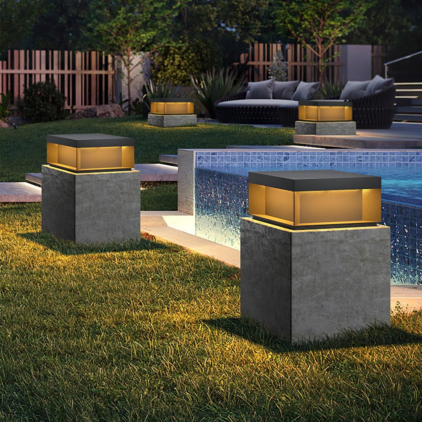 Bloc Cube IP65 Waterproof Outdoor Post Light for Garden and Pathways