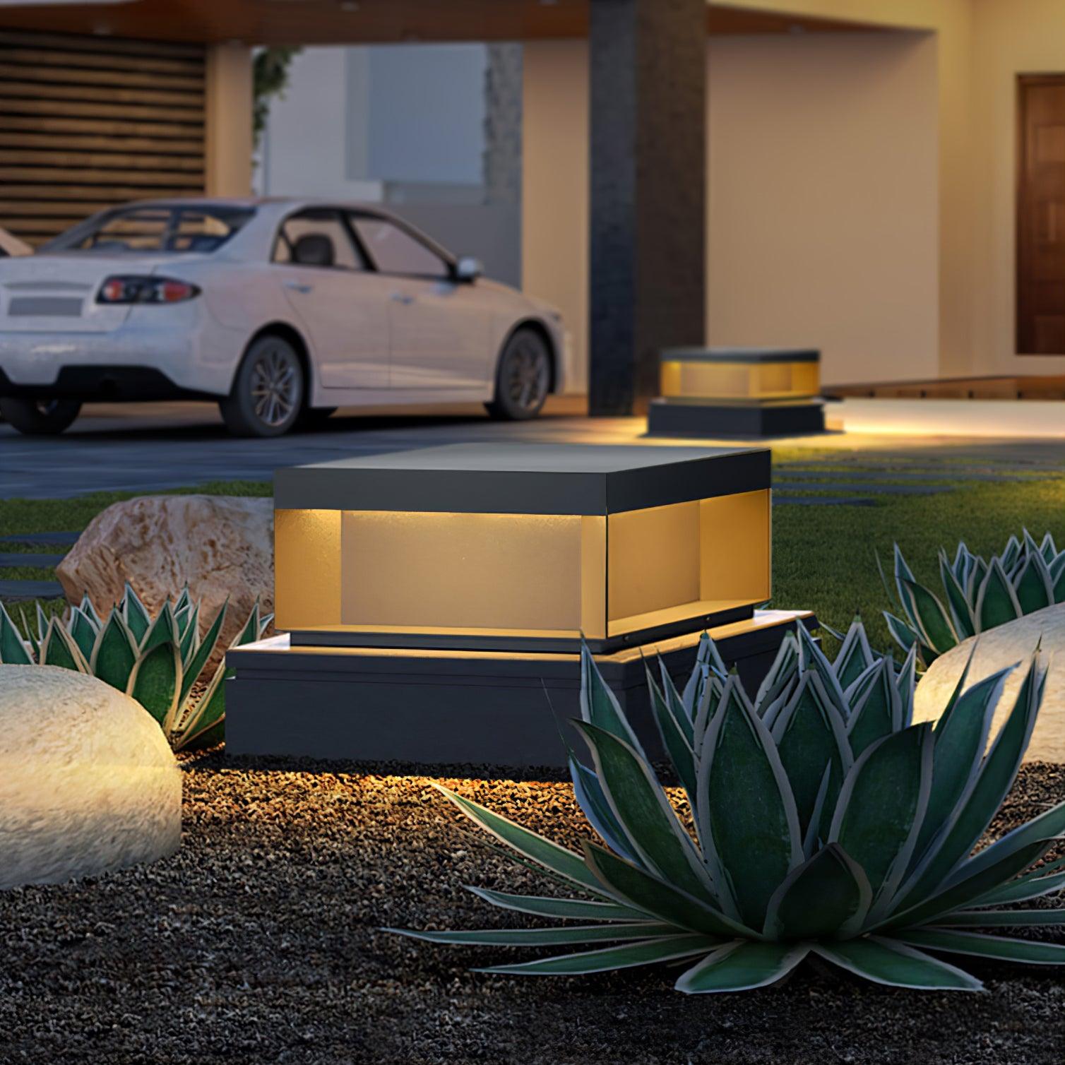 Bloc Cube IP65 Waterproof Outdoor Post Light for Garden and Pathways